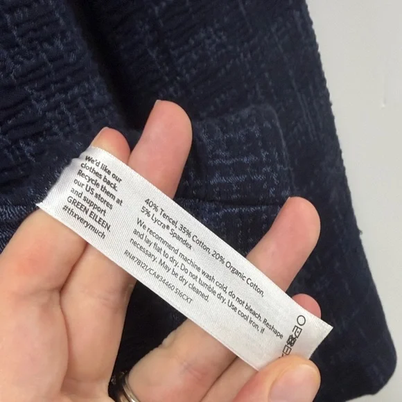 Eileen Fisher Navy Textured Blazer L - Picture 5 of 7